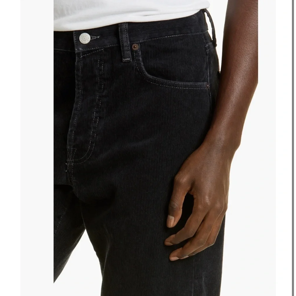 Acne Studios Men’s 1996 Straight Fit Stretch Corduroy Black Pants